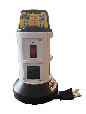 Bell + Howell 4-Outlets / 6 USB Spin Power - The Ultimate Smart Station-WORKING!